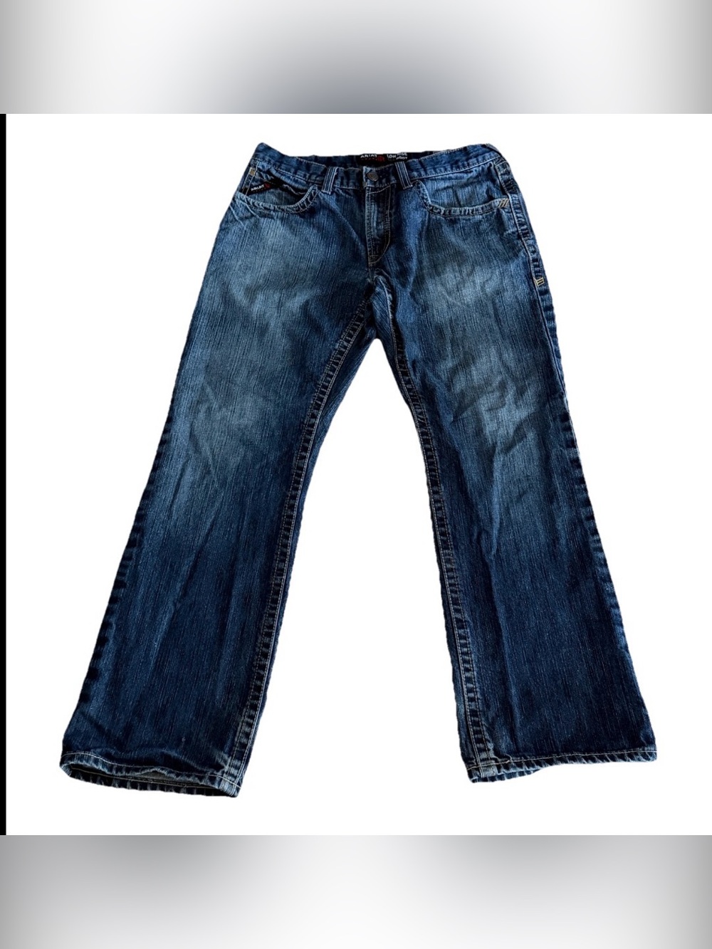 Ariat FR M4 Low Rise Boot Jeans Men 33x31 Blue Flame Resistant Work‎ Denim Dark